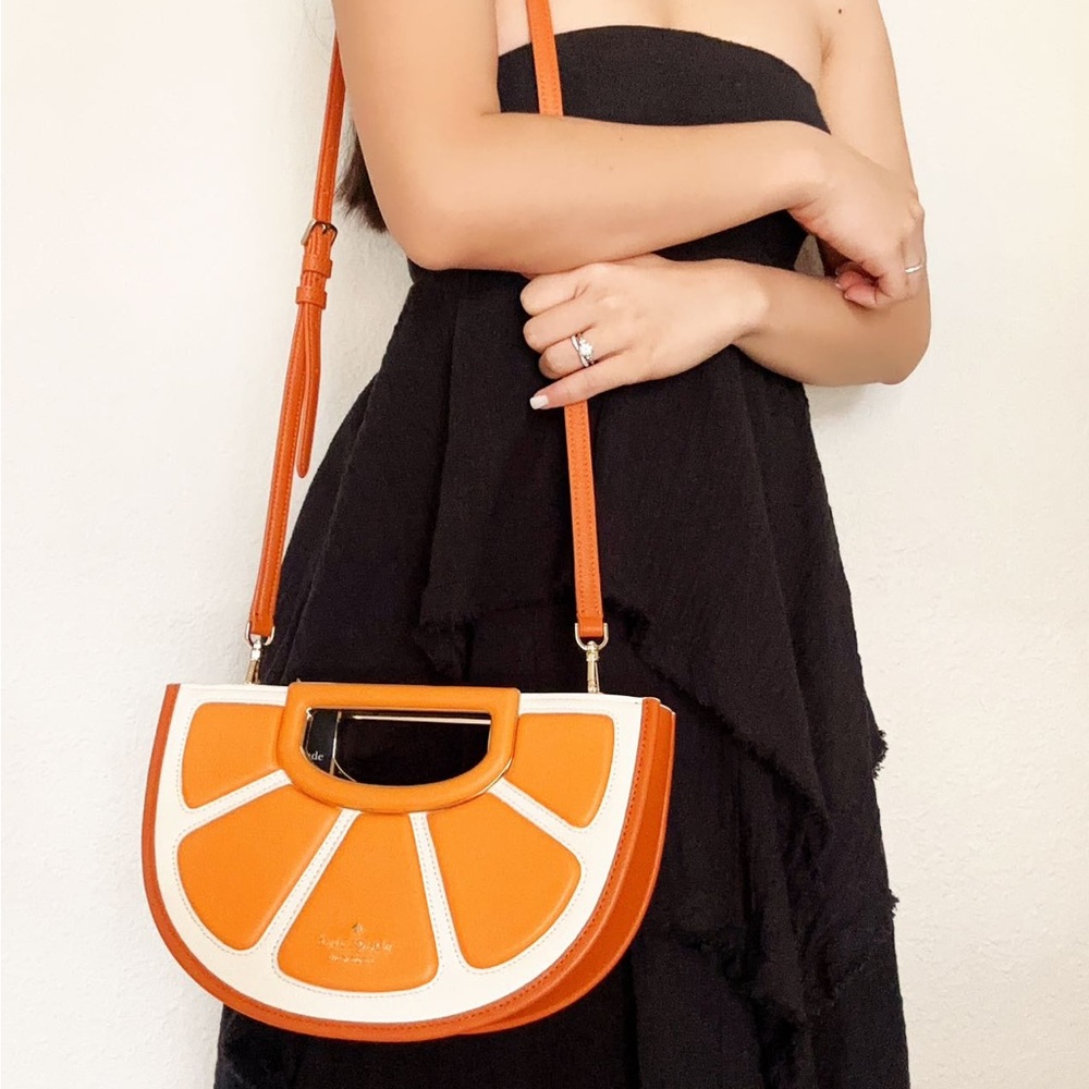 Kate Spade Alexia Clementine Orange Multi Clutch Crossbody Bag Novelty - Picture 2 of 4